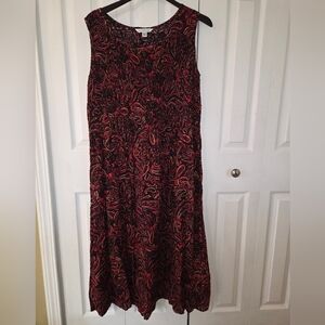 Womens Croft & Barrow Red and Black Maxi Dress With Strech, Sz 1X